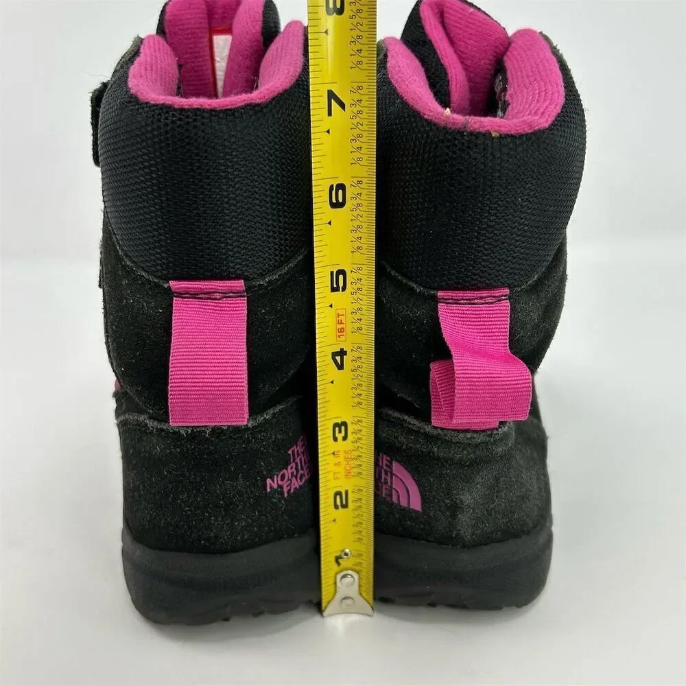 The North Face Girls' Winter Boots Size 6 Black and Pink Waterproof Insulated